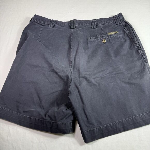 Haggar Generations Chino Shorts Men's 38 Navy Flat Front Slash‎ Pocket Cotton - Picture 5 of 9